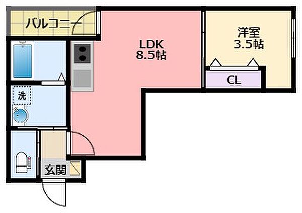 兵庫県西宮市鳴尾町1丁目(賃貸アパート1LDK・1階・30.07㎡)の写真 その2