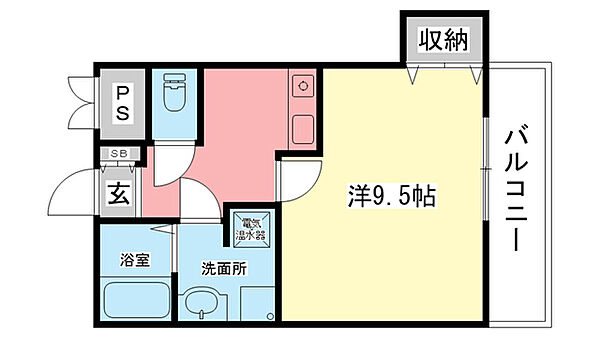 フラット甲子園 ｜兵庫県西宮市今津水波町(賃貸マンション1K・4階・31.20㎡)の写真 その2