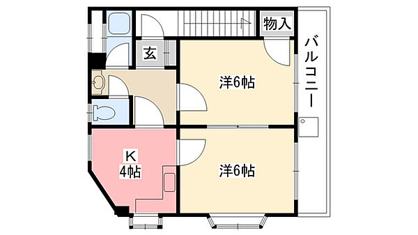 フルヤマンション ｜兵庫県西宮市甲子園四番町(賃貸マンション2DK・3階・40.32㎡)の写真 その2