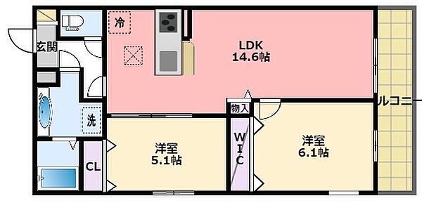 兵庫県西宮市鳴尾町2丁目(賃貸アパート2LDK・2階・60.28㎡)の写真 その2