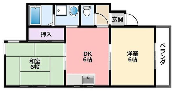 兵庫県西宮市甲子園八番町(賃貸マンション2DK・2階・40.00㎡)の写真 その2