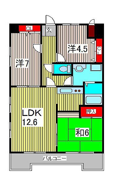 グランドールUNS 805｜埼玉県戸田市下前１丁目(賃貸マンション3LDK・8階・69.12㎡)の写真 その2