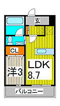 ヴィラ・デル・ソル 205 ｜ 埼玉県蕨市中央４丁目（賃貸マンション1DK・2階・30.08㎡） その2