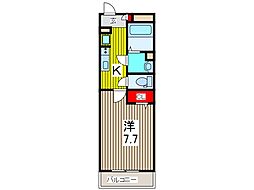 リブリ・in川口 1階1Kの間取り