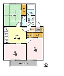 La・ルミエール 2階3DKの間取り