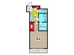 リヴシティ西川口五番館 2階1Kの間取り