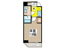 プレール・ドゥーク西川口 4階1Kの間取り