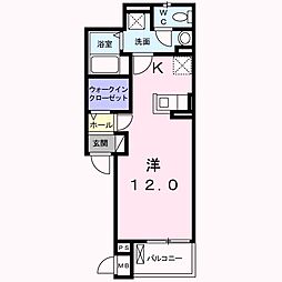 グレース　ヴィラ 3階1Kの間取り