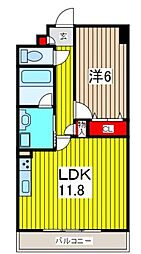 プリモパッソ川口 6階1LDKの間取り