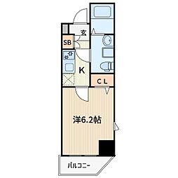 ヴァレッシア川口幸町シティ 6階1Kの間取り