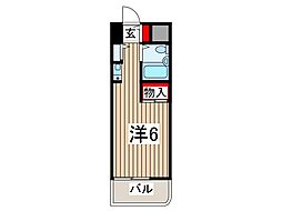 Jフラッツ川口本町 11階ワンルームの間取り