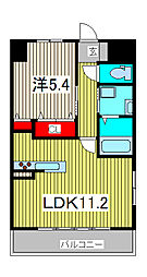 パークアレー川口 4階1LDKの間取り