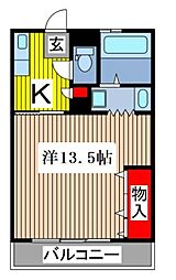 シャトルブランカ 1Kの間取図画像