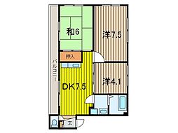 渡辺マンション 3DKの間取図画像