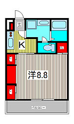 アステイオス 1Kの間取図画像