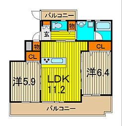 casafelice2 2LDKの間取図画像