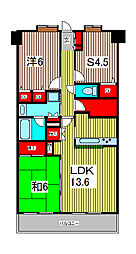 日神パレステージ西川口グランアベニュー 2SLDKの間取図画像