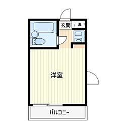マリオン川口3 ワンルームの間取図画像