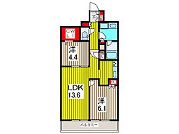 ブランズ川口本町 2LDKの間取図画像