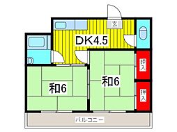 リキマンション 2DKの間取図画像