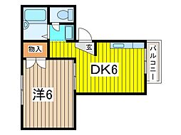 大木コーポ 1DKの間取図画像