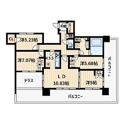 リボンシティコミュニティー 4LDKの間取図画像