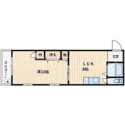 領家マンション 1LDKの間取図画像