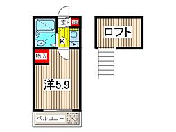 蕨トーマスハイツ 1Kの間取図画像