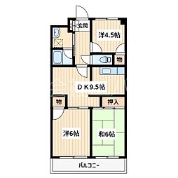 リュミエ川口 3DKの間取図画像