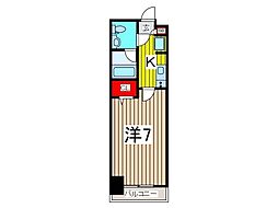 アルファコート蕨-2 1Kの間取図画像