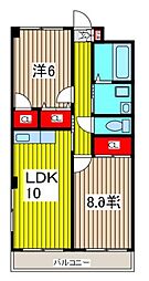 ローレル川口元郷 2LDKの間取図画像