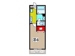 ハルカス鳩ヶ谷 1Kの間取図画像