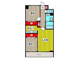 SANITASWARABI 2LDKの間取図画像