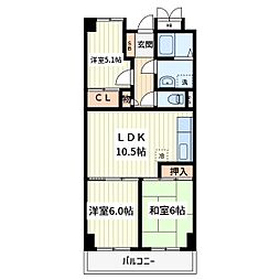 パークエイト戸田 3LDKの間取図画像