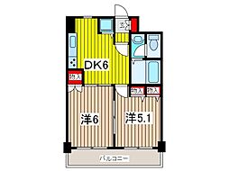 グランドメゾン川口幸町 2DKの間取図画像