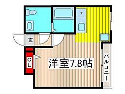 エミネックス蕨南町 ワンルームの間取図画像