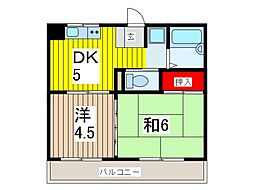 メゾン矢澤 2DKの間取図画像