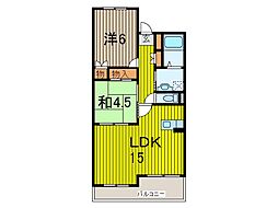 リヴィエール1 2LDKの間取図画像