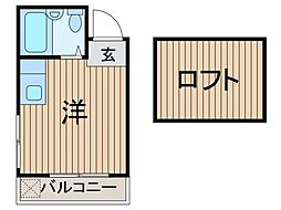 キャピタル北町 ワンルームの間取図画像