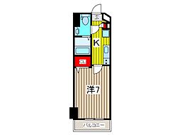アルファコート西川口26 1Kの間取図画像