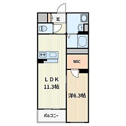 蕨市錦町4丁目マンション 1LDKの間取図画像