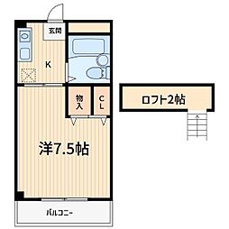 M&K 1Kの間取図画像