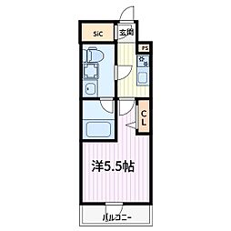GENOVIA西川口III 1Kの間取図画像