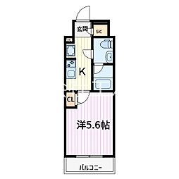 MAXIV川口青木 1Kの間取図画像