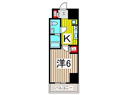 グランヴァンプレミアム川口 1Kの間取図画像