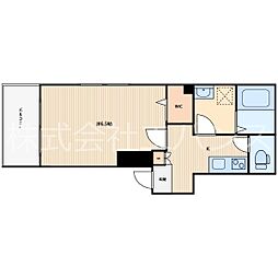 川口市南鳩ヶ谷3丁目アパート 1Kの間取図画像