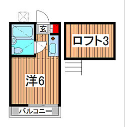 プリモ西川口 1Kの間取図画像