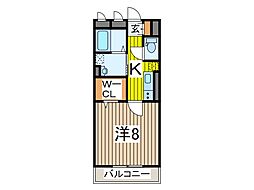 メゾンエスポワール 1Kの間取図画像