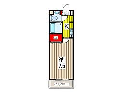 S-FORT戸田公園 1Kの間取図画像