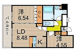 リボンシティコミュニティー 2LDKの間取図画像